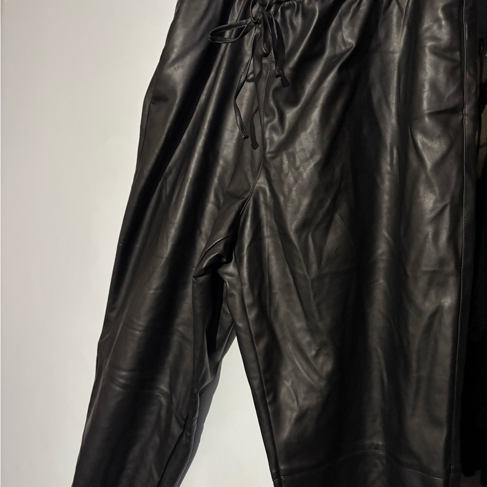 Black Faux Leather Pants